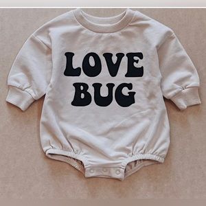 OAT | Blush Lotus “LOVE BUG” Baby Organic Bubble Sweater Romper 3-6 month